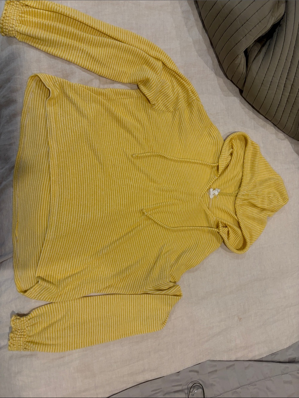 Project Social T Yellow Striped Hoodie Sweater